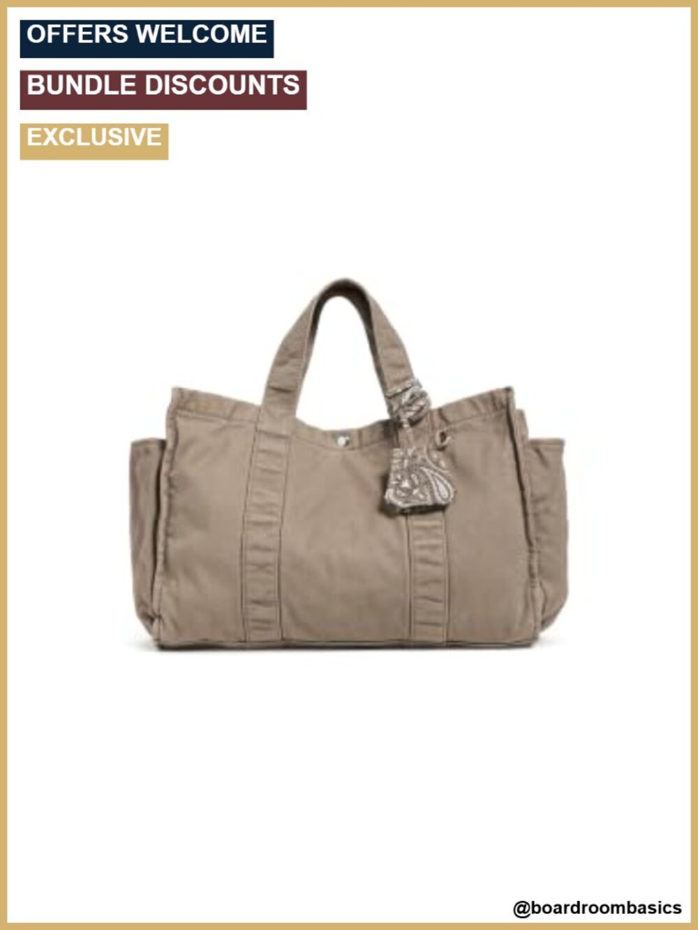 Madewell Women's Large Washed Canvas Tote with Shoulder Strap Silver-Tone